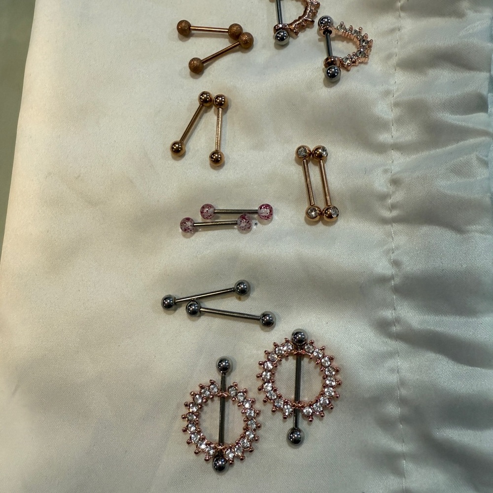 925 Silver and Rose Gold body Jewelry Set